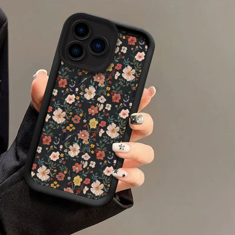 Colorful Floral Silicone Shockproof Phone Case - Soft Bumper Back Cover