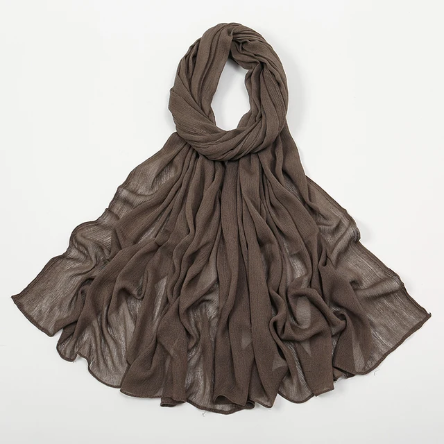 107729-4c07da.jpg Nouveau Hijab en rayonne froissé pour femmes, écharpe musulmane, châles longs, Turban islamique solide, bandeau Heascarf, bandeau Ramandan