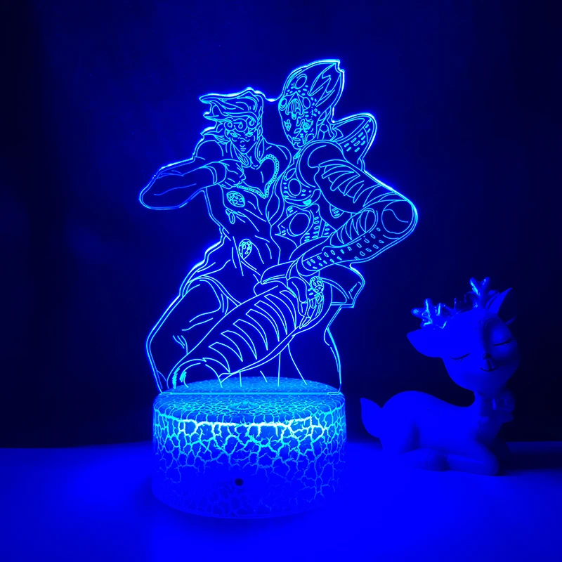 candle night Anime JoJo Bizarre Adventure 3d Lamp for Bedroom Decor Light Birthday Gift for Him JoJos Bizarre Adventure Led Light Manga dinosaur night light