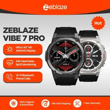 Zeblaze-Montre intelligente de sport VIpun7 PRO pour homme, appel vocal, écran AMOLED 1.43 ", appels téléphoniques Hi Fi, ténacité