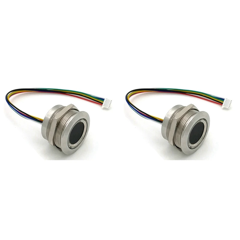 

2X R503 Circular Round Ring Indicator LED Control DC3.3V MX1.0-6Pin Capacitive Fingerprint Module Sensor Scanner-19Mm