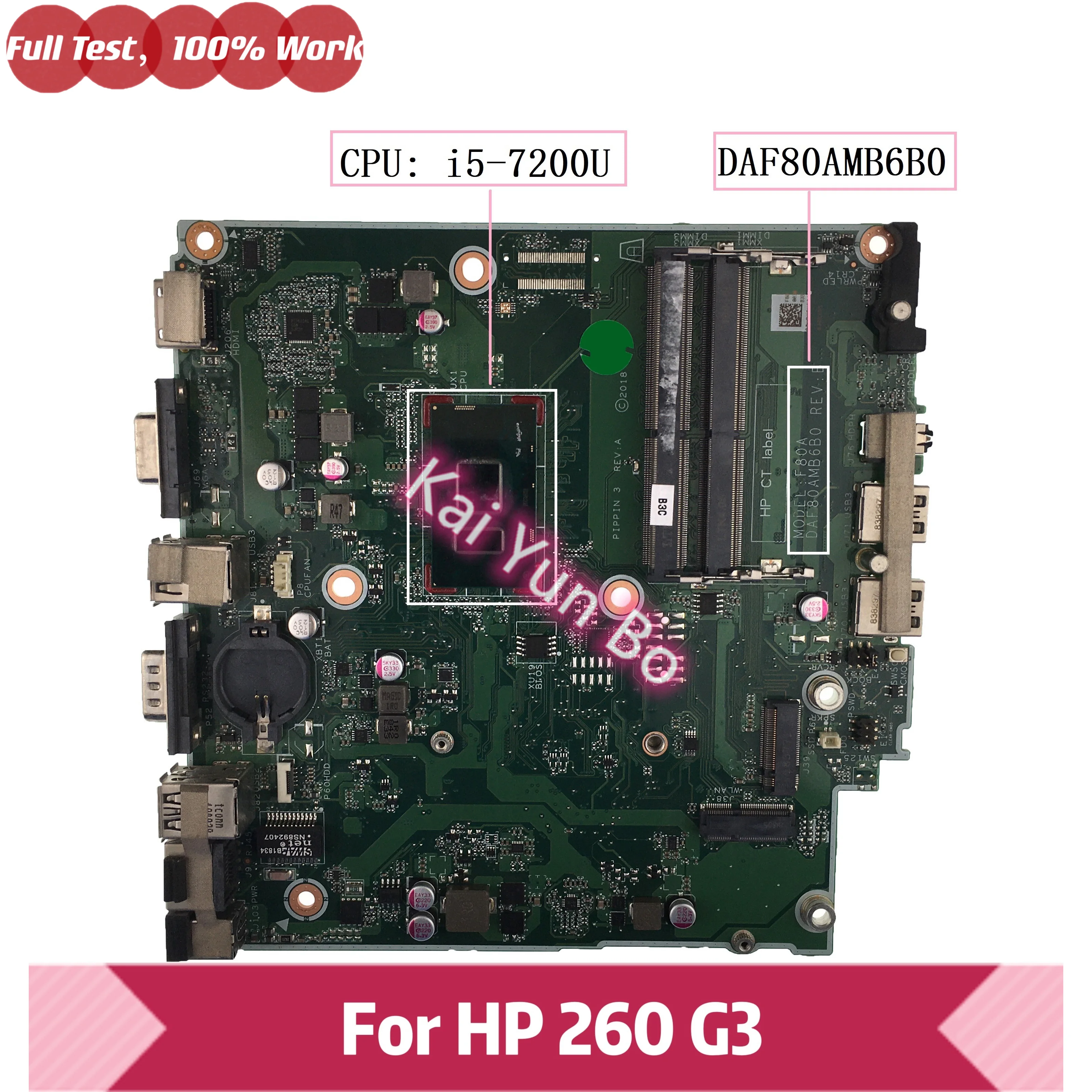 

Mainboard F80A DAF80AMB6B0 For HP 260 G3 Desktop Laptop Motherboard With I5-7200U CPU DDR4 100% Tested OK