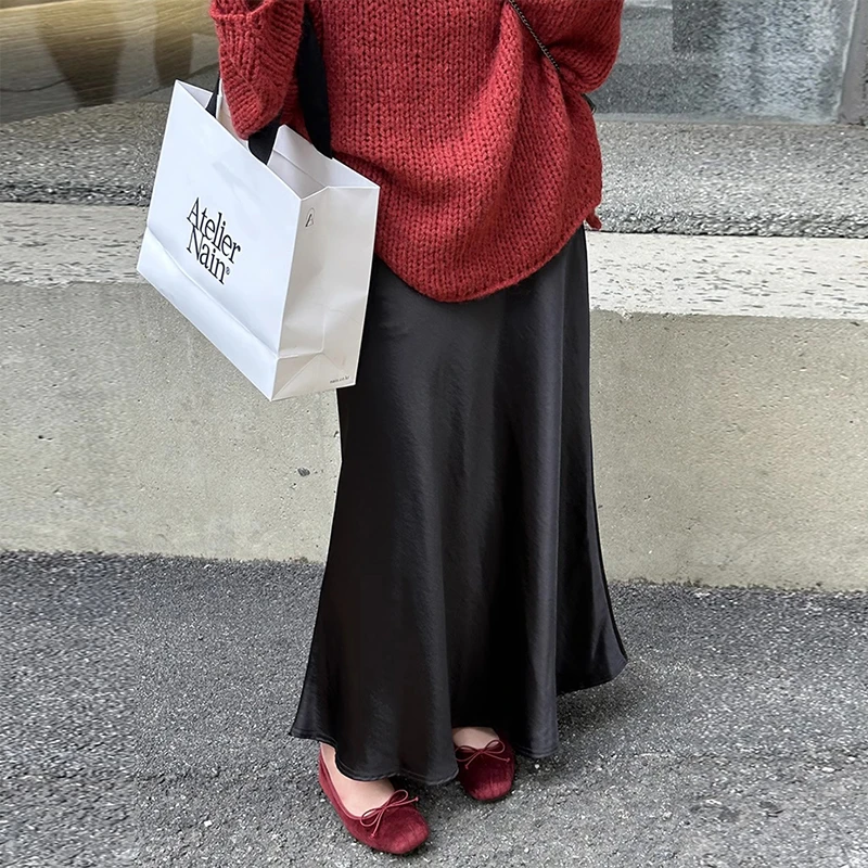 Spring Autumn Maternity Fishtail Skirt Slim Hips Good Quality Satin Skirt Fashion Office Lady Elegant Pregnant Woman Party