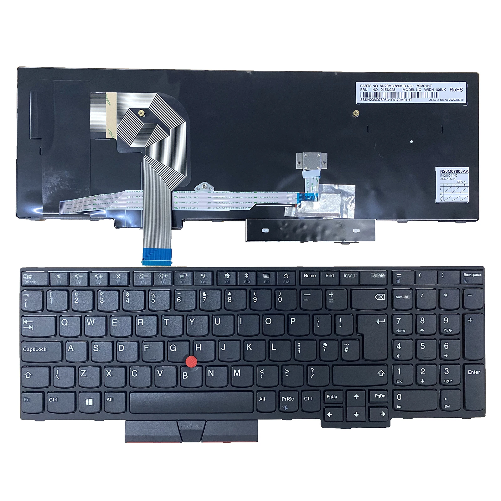 Tastiera Nera Uk Cornice Nera Per Ibm Thinkpad T570 Mt 20Jw 20Jx T580 20 L9 20La