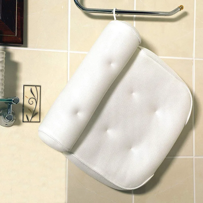 Spa Non-Slip Bath Pillow With Suction Cups Bathtub Neck Back Support Headrest Pillow Thickened Home Hot Bath Cushion Accersory