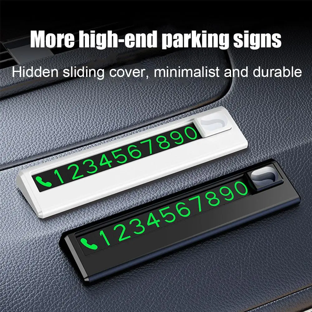 

Car Temporary Parking Card Metal Stop Sign Phone Number Plate Can Telephone Number Card The Stop Hide Plate Sign D6L8