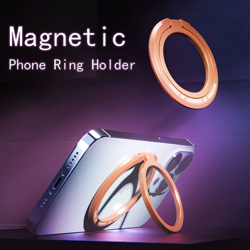 phone stand for desk Magnetic Cell Phone Ring Holder Compatible with iPhone 12 13 Series MagSafe Removable Cell Phone Grip Kickstand iphone desk stand