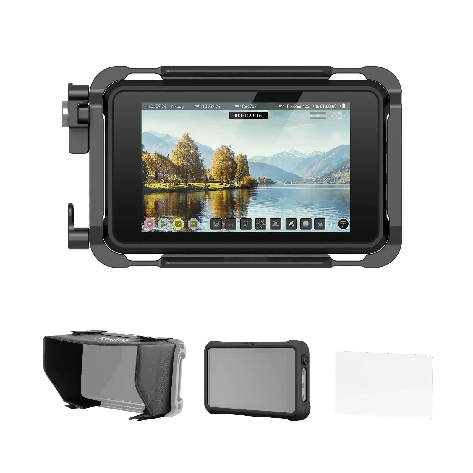 SmallRig Monitor Cage Kit for Atomos Ninja V/Ninja V+with Cage Sunhood Screen Pr
