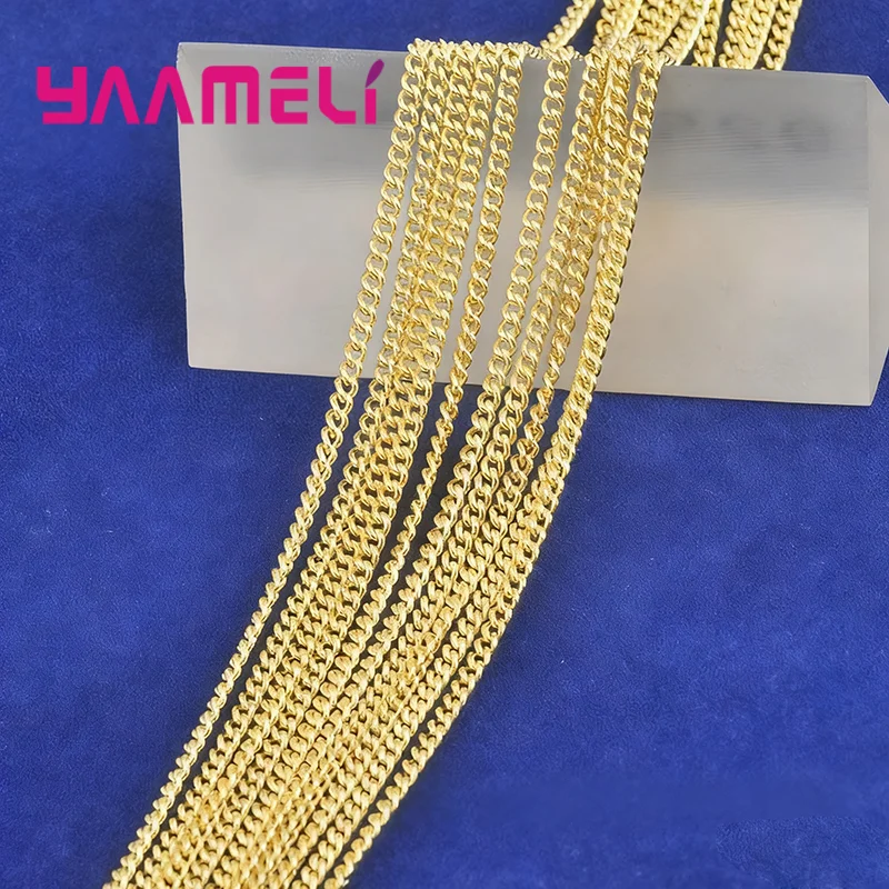 18 kg Gelbgold gefüllte Halskettenkette mit starken Karabinerverschlüssen für Männer und Frauen, Anhänger, Schmuckzubehör, 1 Stück – Detail 7