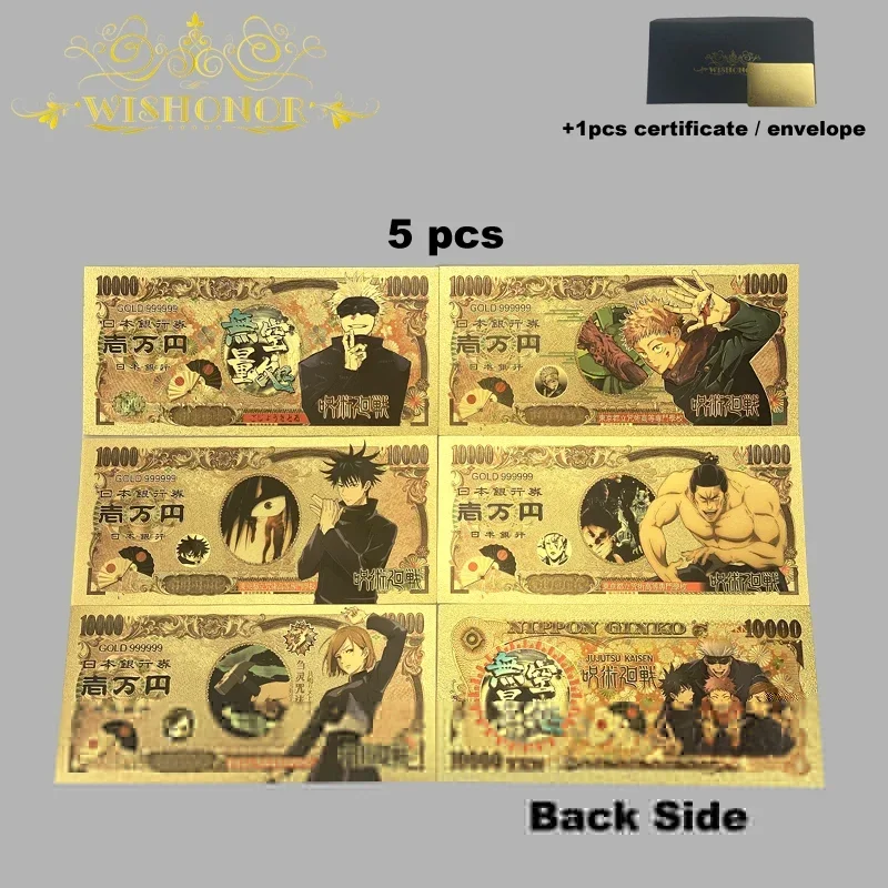 All Styles Japan Anime Banknote Sets Anime Plastic Card in 24k Gold Plated For Collection anime banknotes gold plated banknote commemorative banknotes