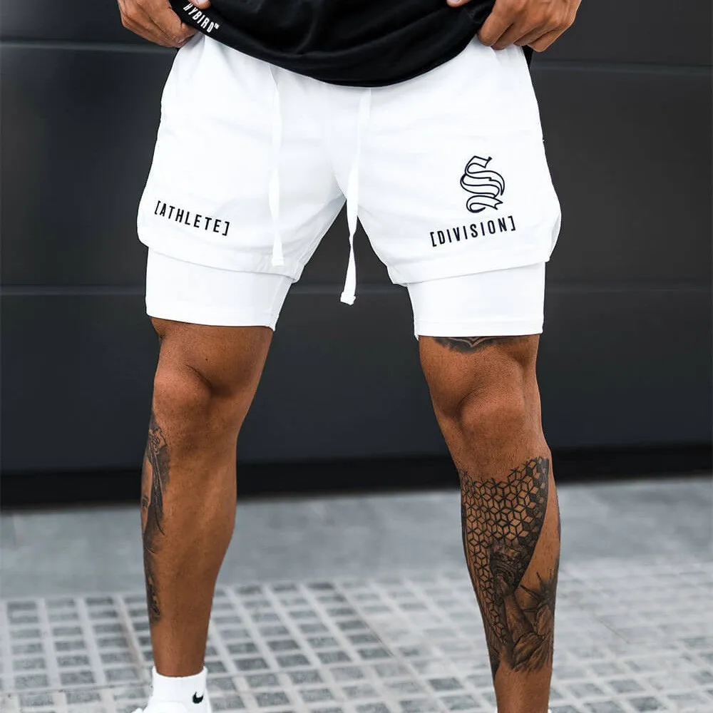 2023 New Men Bodybuilding Fashion Casual Shorts Woven Fast Dry Running Multi-color Summer Gym Fitness Sports Double Shorts