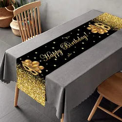 1pc 35*180cm Polyester Table Runner Happy Birthday Party Decoration Table Wedding Jungle Safari Decoration Home Party Supplies