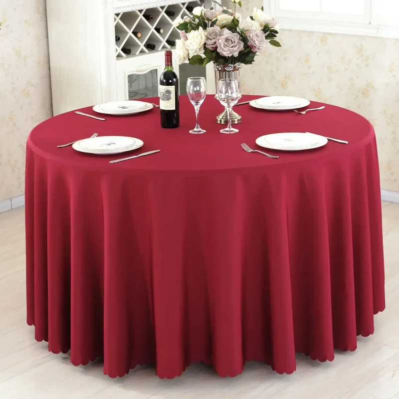 Round Tablecloth Solid White Dining Table Decor Plain Table Cloth for Wedding Party Restaurant Banquet Decoration Table Cover