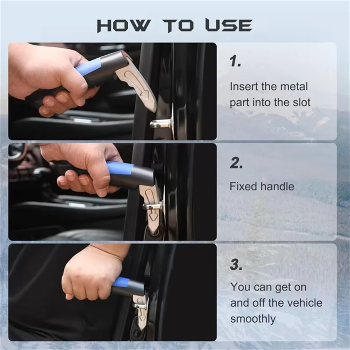 Car Interior Door Handle 2 in 1 Multifunction Vehicle Support Handles Window Breaker Pregnant