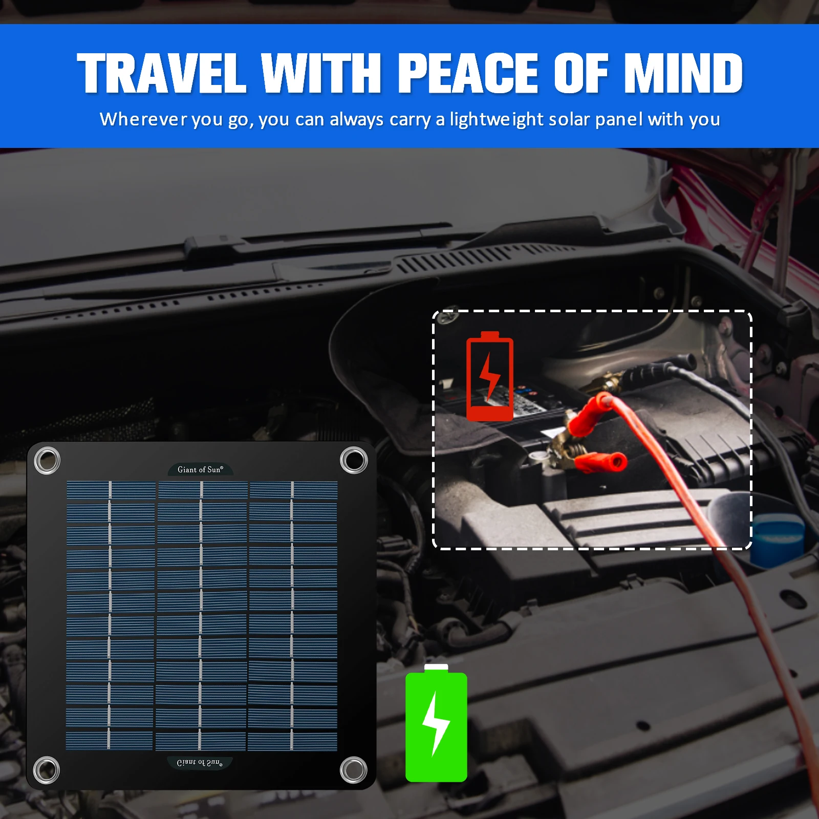 10W Solar Panel 12V Trickle Charger Car Battery Maintainer for Car RV Boat Portable Charging Board Vehicle Battery Accessories solar panel battery charger