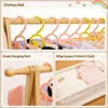 Kids Clothing Rack with Storage Box, Dress up Rack, Child Garment Rack with Hanging Rods, Small and Foldable, Bamboo (Natural) 5