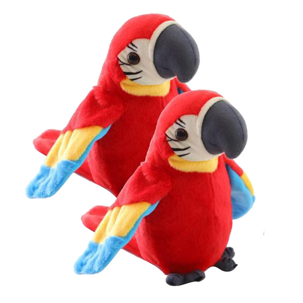 de peluche de loro parlante electrónico, lindo habla graba, repite alas ondulantes, pájaro eléctrico, peluche de peluche, juguetes para niños| | - AliExpress