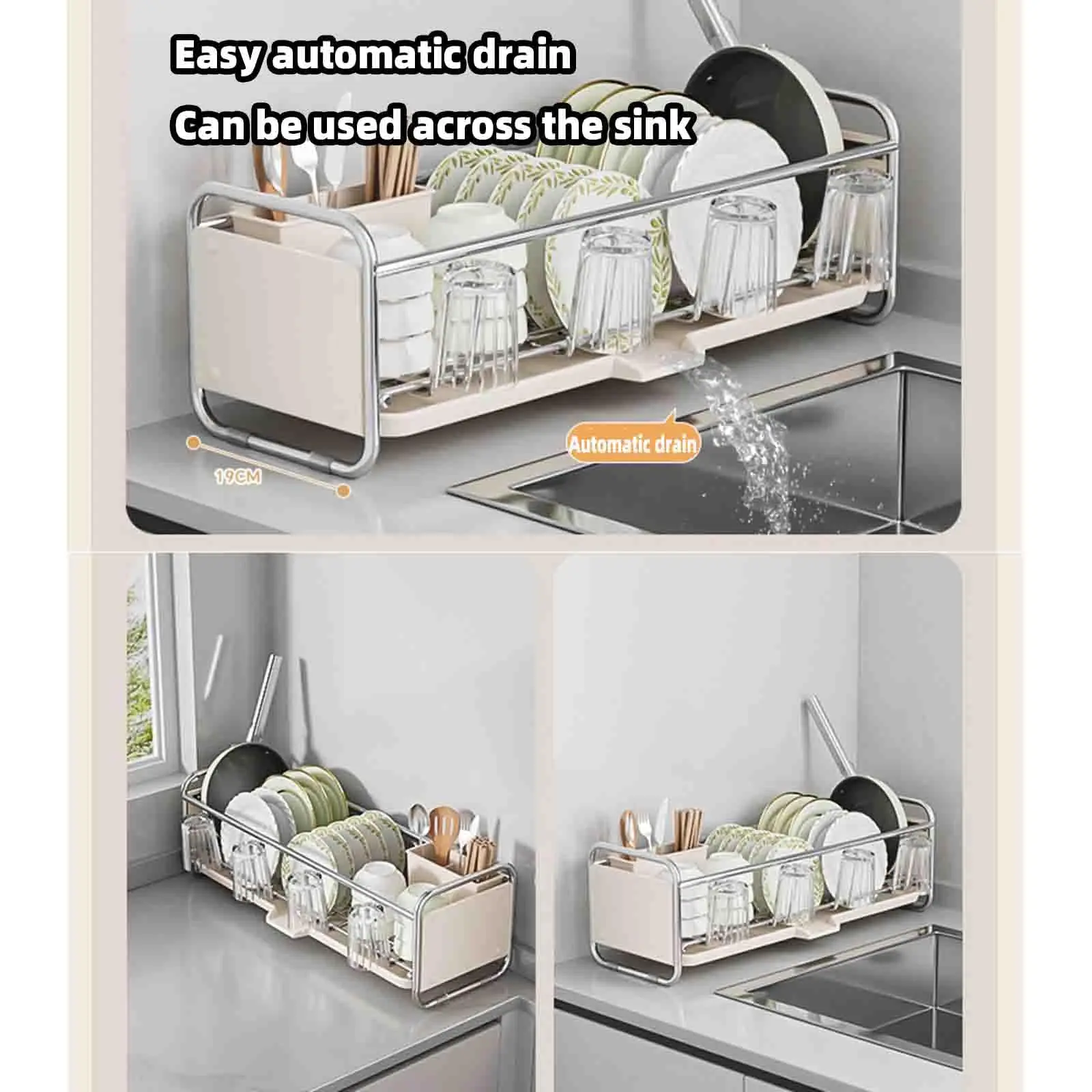 Dish Drying Rack Bowl Drainer Over Sink Drainer Draining Rack Organizer Kitchen Sink Basket Tableware Narrow Cup Holder Shelf 3
