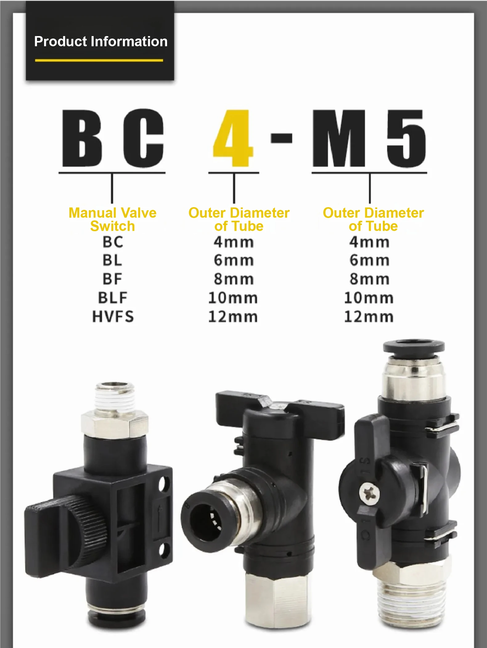 BL BC 4-12 Series Pneumatic Manual Valve Hand Control Air Shut Off Ball Valve In