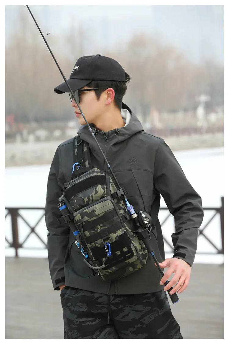 Description Picture 5 of itemFishing Lure Chest Bag Multifunctional Tackle Camo Tactical Single Shoulder Crossbody Backpack Equipment Fishing Gear Pole Bags