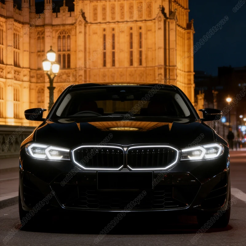 BMW 3 시리즈 G20 2023 2024 2025 차량용 프론트 범퍼 싱글 라인 스타일 조명 라디에이터 커버 레이싱 에어 인테이크 그릴 키트