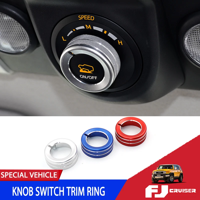 

For Toyota FJ CruiserAuto Aluminum Alloy Headinght Swith Button Cover Trim Creeper Switch Decorative Ring Interior Accessorie
