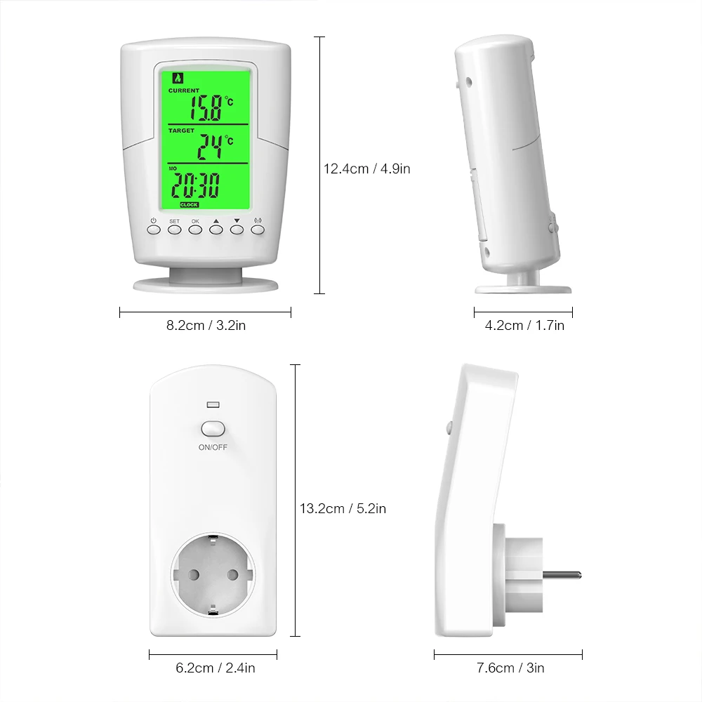 Wireless Thermostat Household Intelligent Socket Programmable Digital Temperature Controller Backlight LCD Heating Cooling Mode smart thermostat smart thermostat socket temperature controller