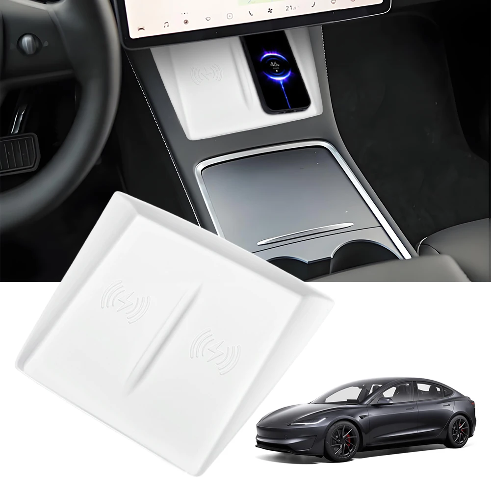 Silicone Central Control Phone Wireless Charging Pad Scratch-Resistant Mobile Phone Non-Slip Mat for Tesla Model 3 Highland