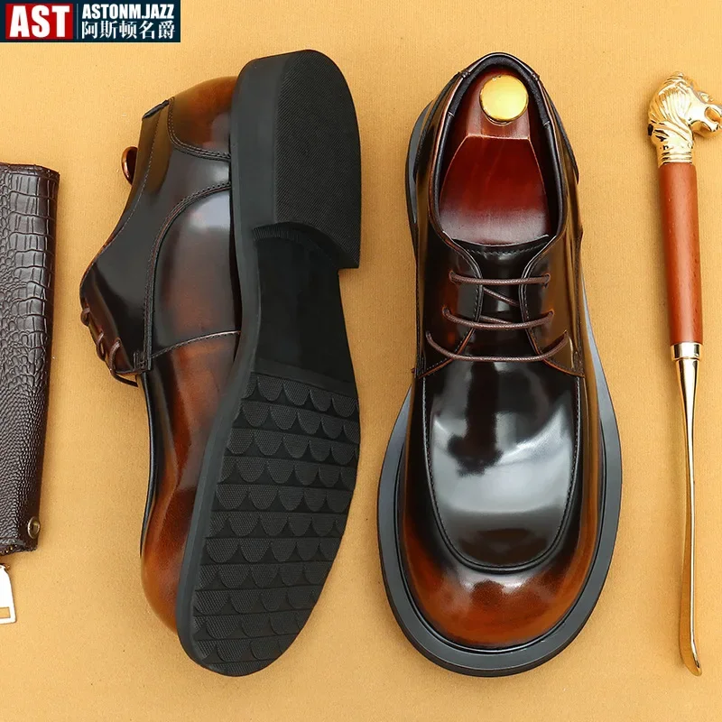 Classic Luxury Men Shoes Oxford Male Wedding Party Formal Genuine Leather Derby Shoe European Style mens leather dress shoes
