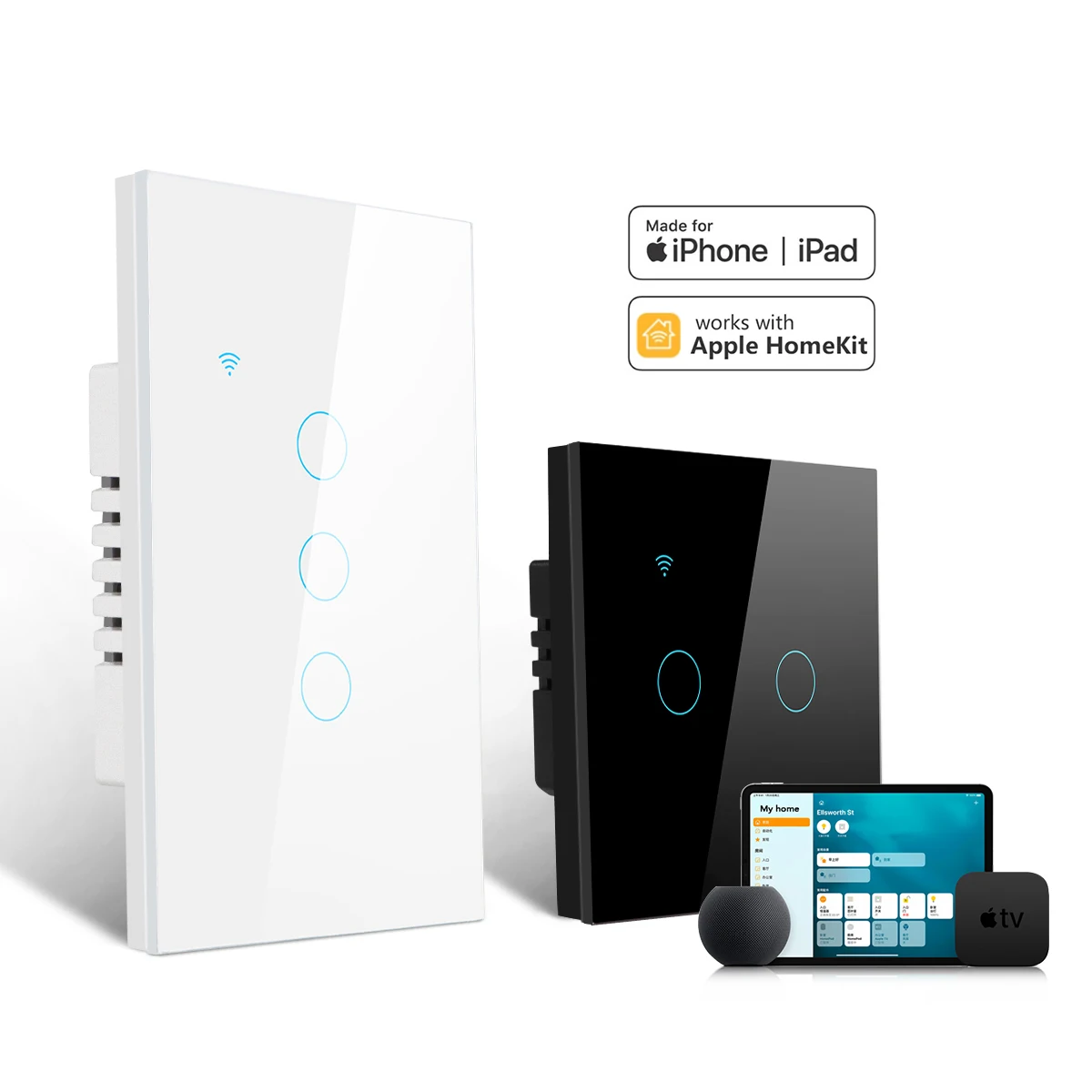 [mfi Certified] Apple Homekit Smart Led Light Switch Wifi Touch Sensor