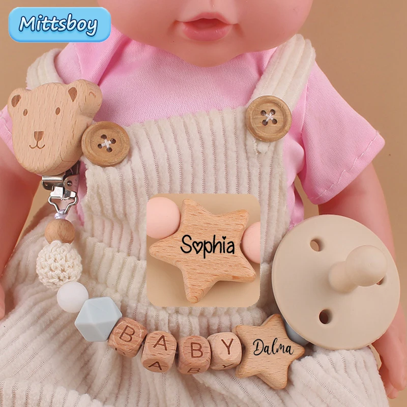 2023PersonalizedBabyPacifierClipCustomNameInfantDummyClipBaby