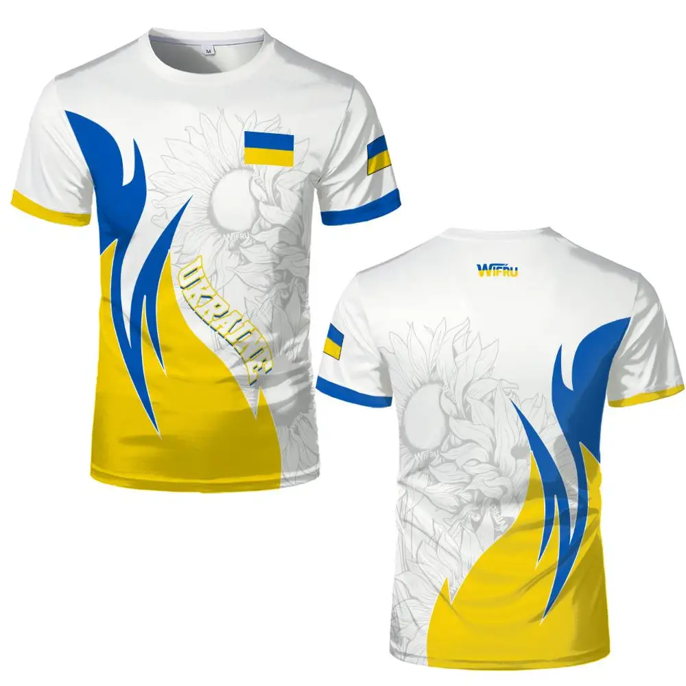 Neues Grafik-Trikot mit ukrainischer Nationalflagge, Sommer-Outdoor-Sport-T-Shirts für Herren, atmungsaktive T-Shirts für Herren und Damen, lässige Streetwear – Detail 7