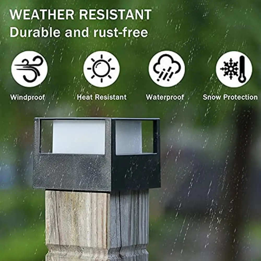 Outdoor Solar Fence Post Lights 10 Pack SMD LEDs Waterproof Decorative Garden Deck Lighting Sun-Powered Easy DIY Install Weather
