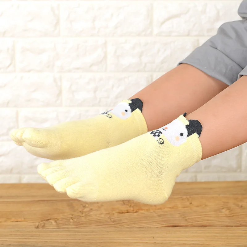 5 Pairs Children Cute Socks Soft Cotton Five Fingers Cartoon 3D Animal Sock Baby Boys Girls Spring Autumn Short Socks with Toes