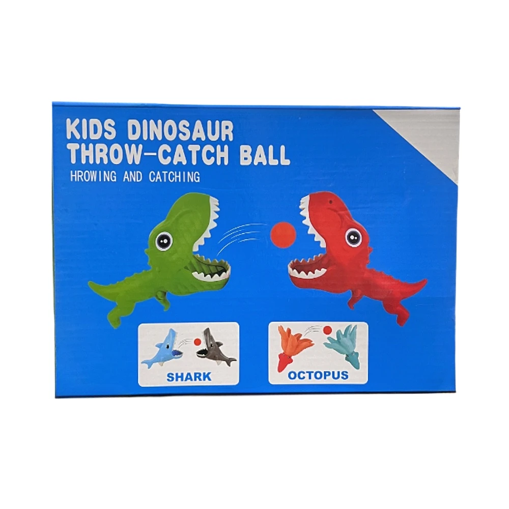 Dinosaur Pop and Catch Toys, Shark Outdoor Games with 2 Catch Cup Launchers and 5 Balls, Press Trigger to Pop - Games for Kids
