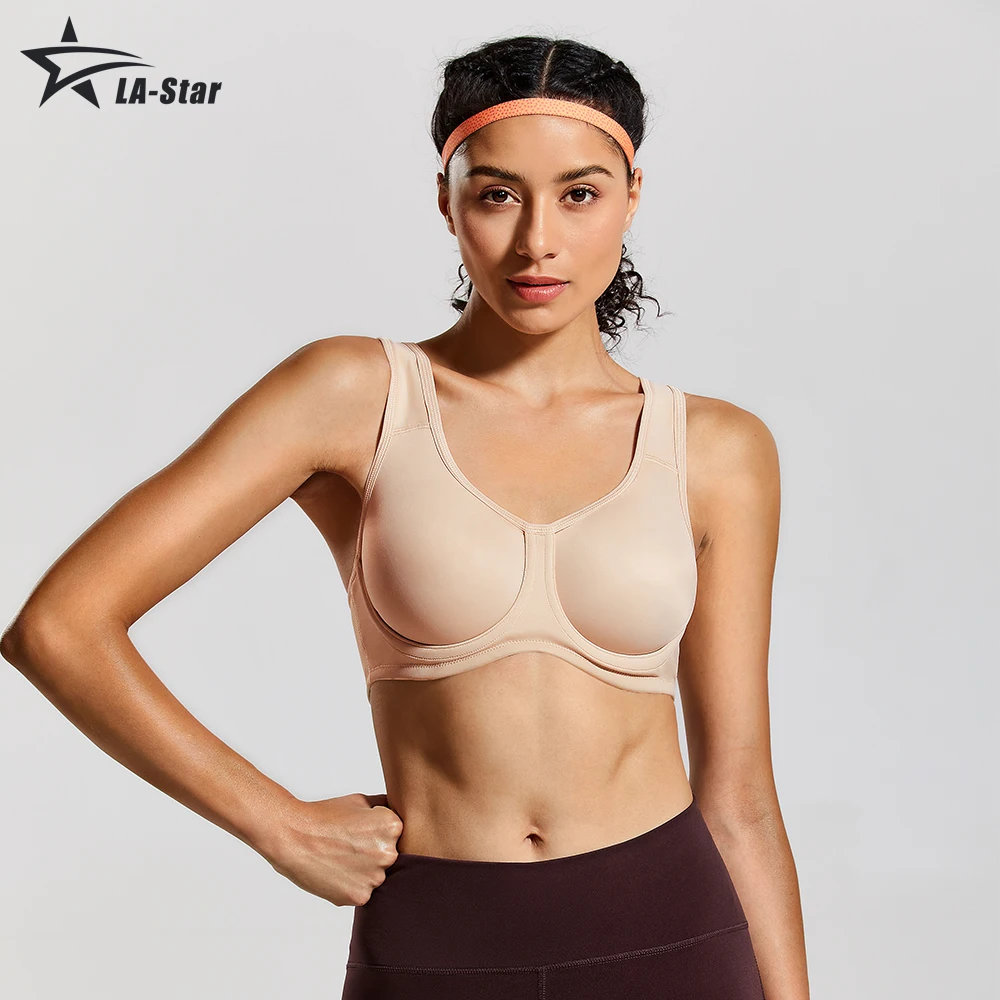 SYROKAN Women's Sports Bra High Impact Padded Wireless Supportive Plus Size  Solid Shockproof Workout Fitness Bras Tops Casual - AliExpress