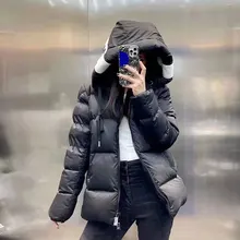 

2022 New Men's Down Jacket Fashion Stitching Short Hooded Warm Thick Women Oversized Casual Winter Parka Men Office Jackets