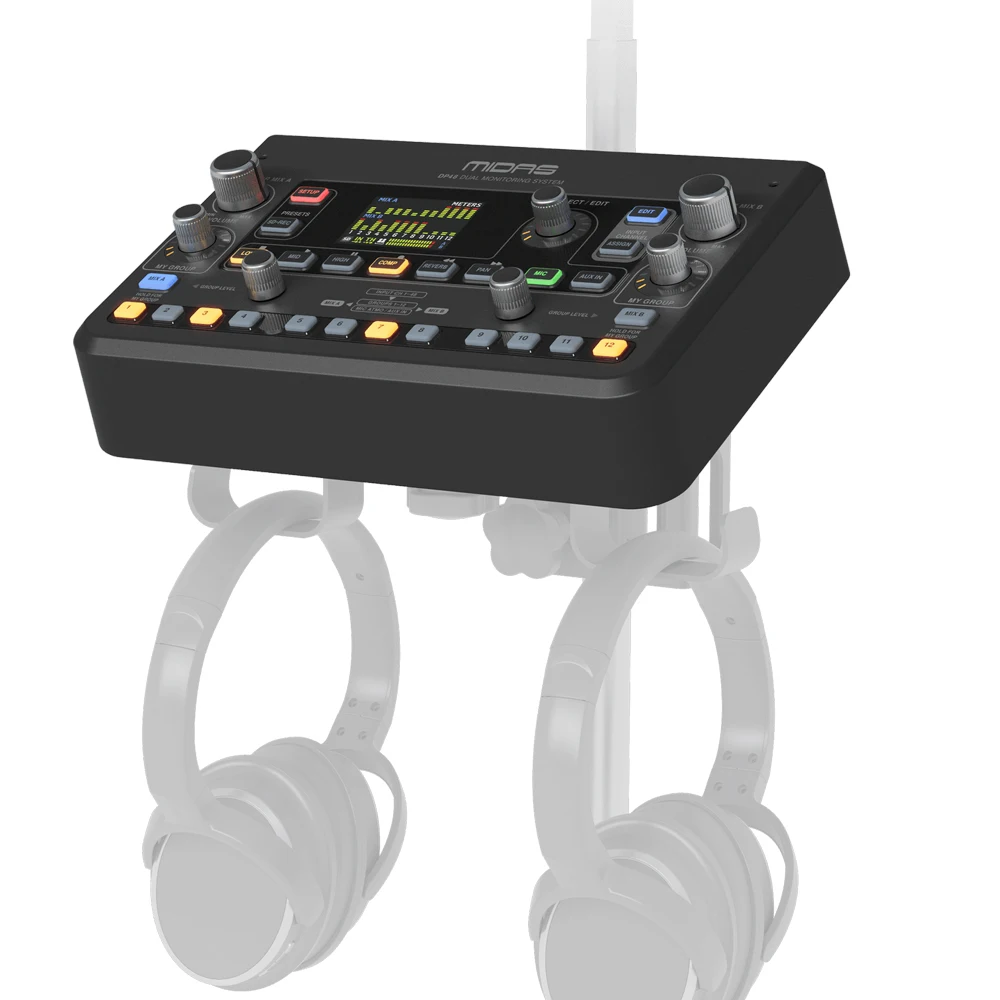 Midas DP48 4 듀얼 48 채널 개인 모니터 디지털 믹서, SD 카드 녹음기, 스테레오 앰비언스 마이크, 원격 전원