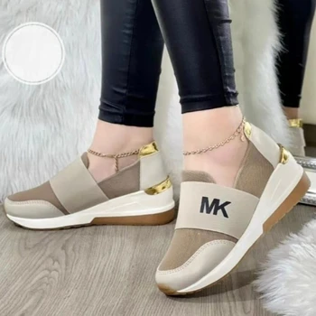 2025 Fashion New Women Casual Vulcanized Shoes Autumn High Quality Thick Bottom Wedge Heel Sports Shoes Student Skateboard Shoes