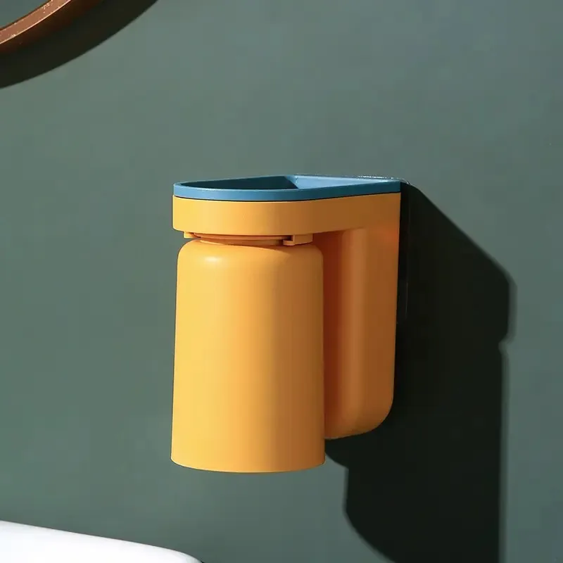 Innovate Wall Mounted Toothbrush Toothpaste Storage Holder Couple Mouth Cup Tooth Brushing Cups Rack Bathroom Accessories