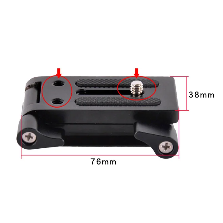 Z-Flex Tilt Stativkopf Aluminium Ganzmetall Flexible klappbare Z-Pfanne mit 1/4" und 3/8" Schrauben für Canon Nikon Sony DSRL Slider – Detail 3