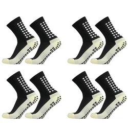 Anti - Slip Outdoor Sport Grip Socks for Soccer and Yoga (Unisex) (4 Pairs Black)