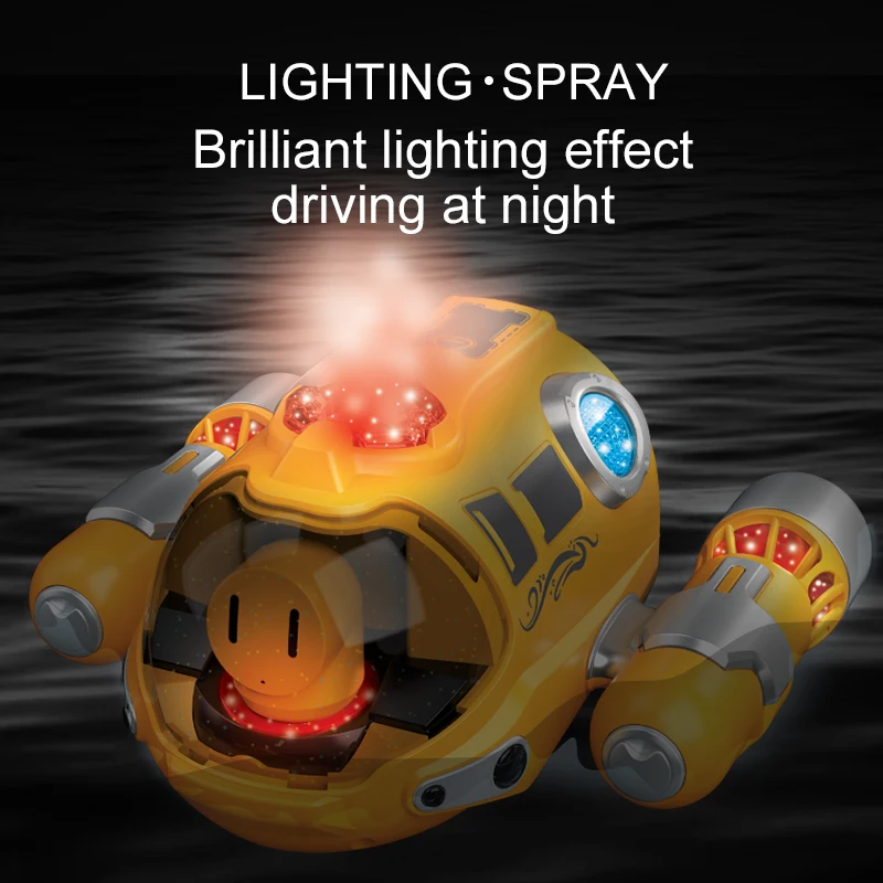 2.4GHz Rc Boat Toys For Kids Remote Control Boat Waterproof Spray Submarine Swimming Pool Motorboat RC Steamboat Children's Toys rc submarine rc boat