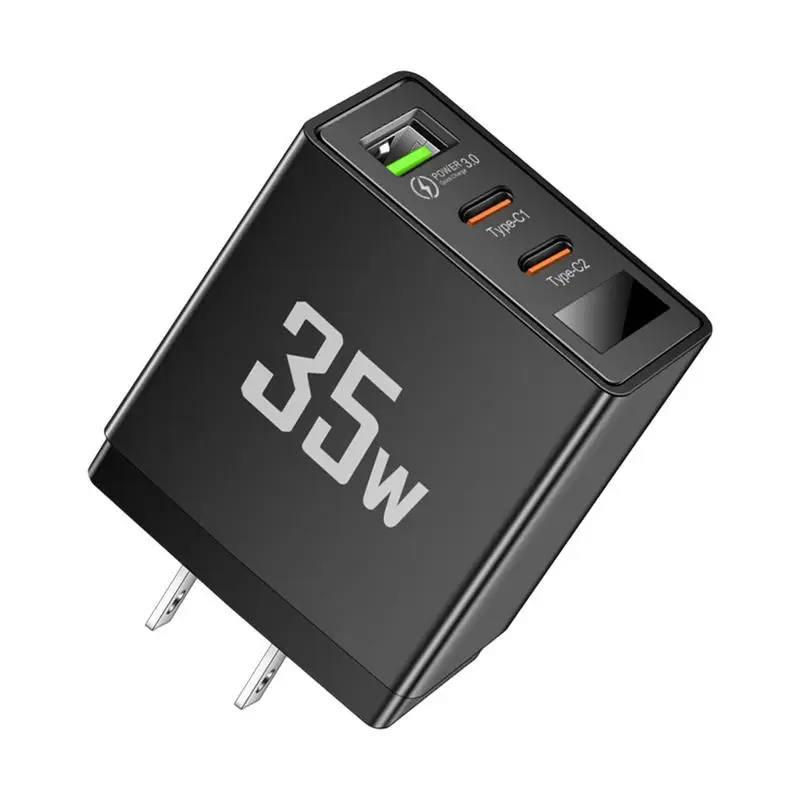 Блок зарядного устройства USB C Мощное зарядное устройство USB и C 35 Вт адаптер для путешествий быстрое зарядное устройство USB C с 3 портами для сотового телефона планшета ноутбука