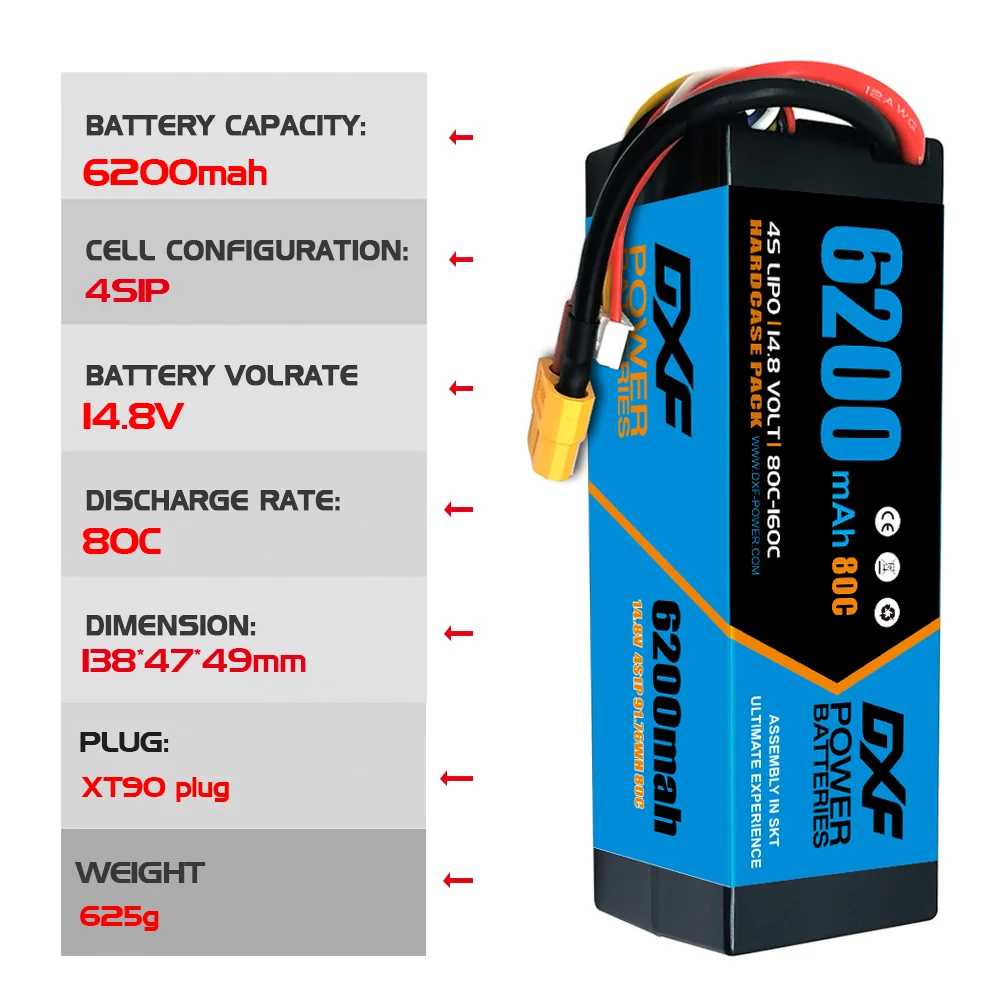 Batterie LiPo 4S 10000mAh EC5 pour Drone FPV Micro - Lot de 2