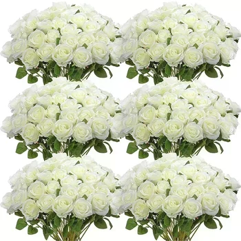 50pcs Realistic Silk Rose Bouquet 1