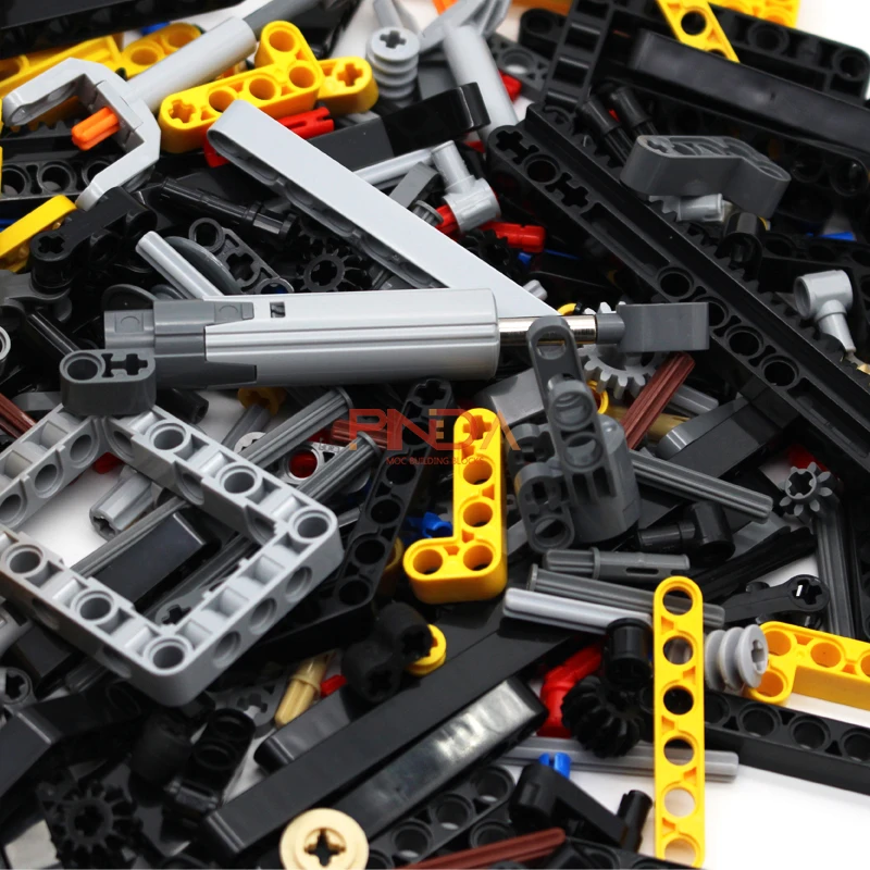 MOC Technical Linear Actuator Turntable Liftarm Pin Connector Axle Parts Building Blocks Kit Compatible Crane Cars Bricks Toys