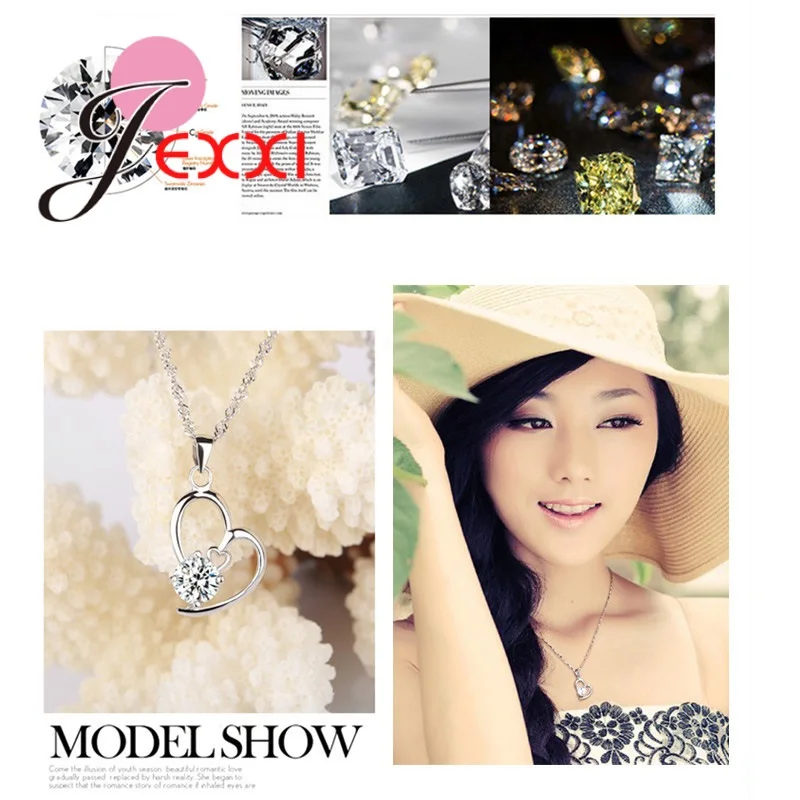 925 Sterling Silver Jewelry Sets Romantic Lovely CZ Crystal Necklace Pendant Earrings Women Valentines Day Wedding silver jewelry set jewelry set silver jewelry crystal jewelry set