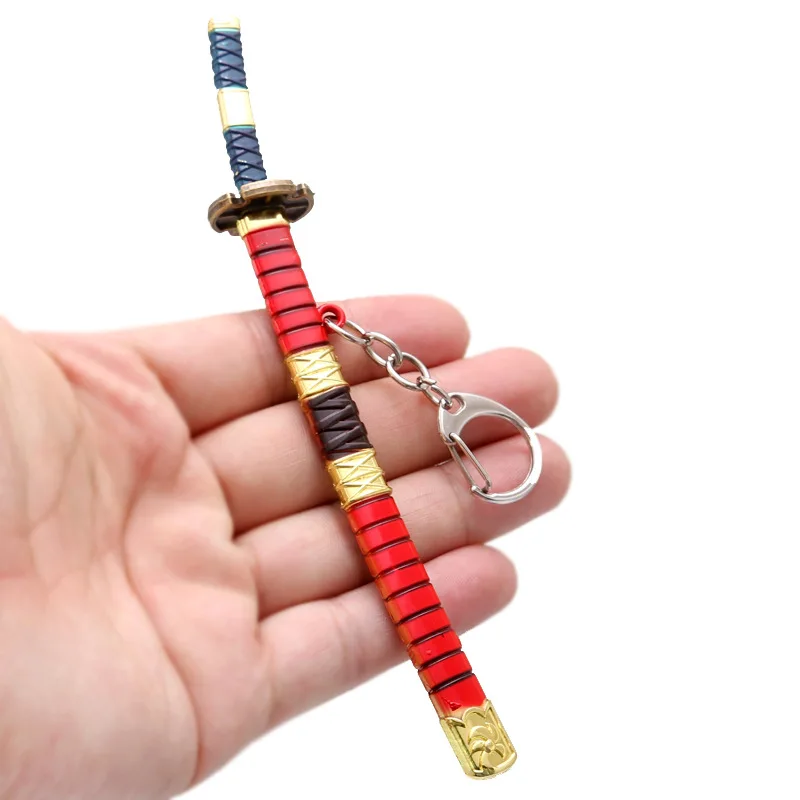 Anime Katana Pendant Keychain Zoro Same Design Detachable Alloy Cosplay Props Gift For Cartoon Fans Accessories