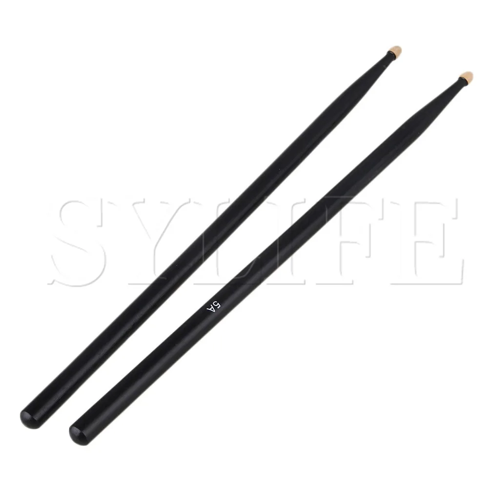Black Natural Maple Wood 5A Drum Stick Pair Oval Tip